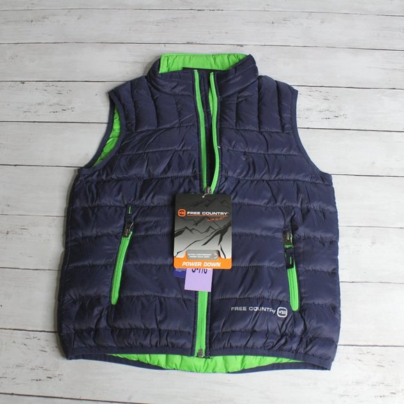 Free Country Boy's Sleeveless Puffer Jacket Vest Size S 7 8 Down Filled - Picture 2 of 6
